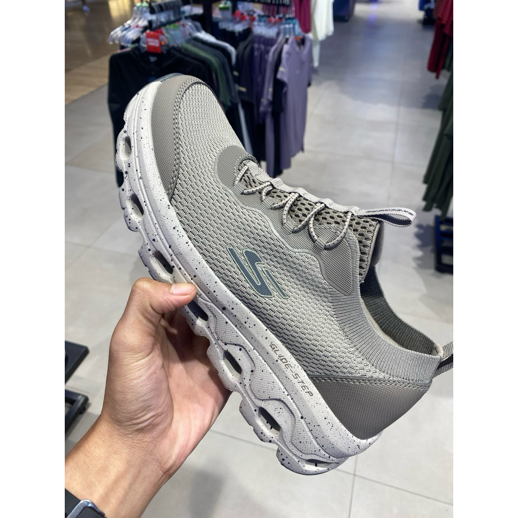 Sepatu Pria Skechers Go walk Glide Step Slip on Taupe Original men Skechers