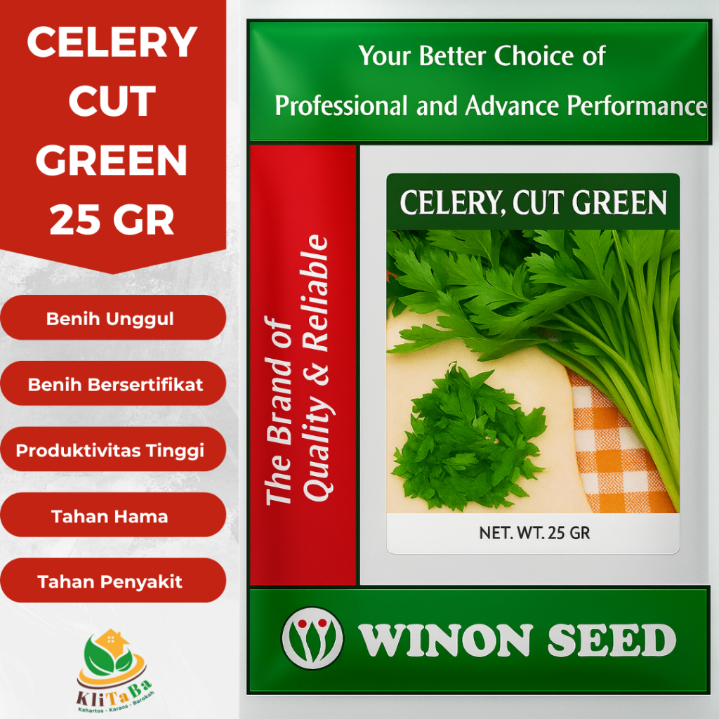 Benih Seledri Celery Cut Green 25 gr - Winon Seed