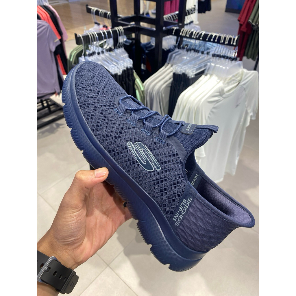 Sepatu Pria Skechers slip in Go walk summit mens navy biru original
