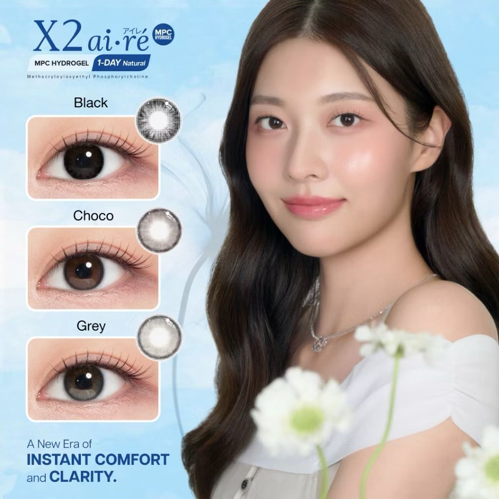 Softlens X2 AIRE 1 DAY CLEAR & COLOR 14,5 MM G.DIA 12,8MM & 13MM Normal & Minus (-0,50 S/D -10,00) B