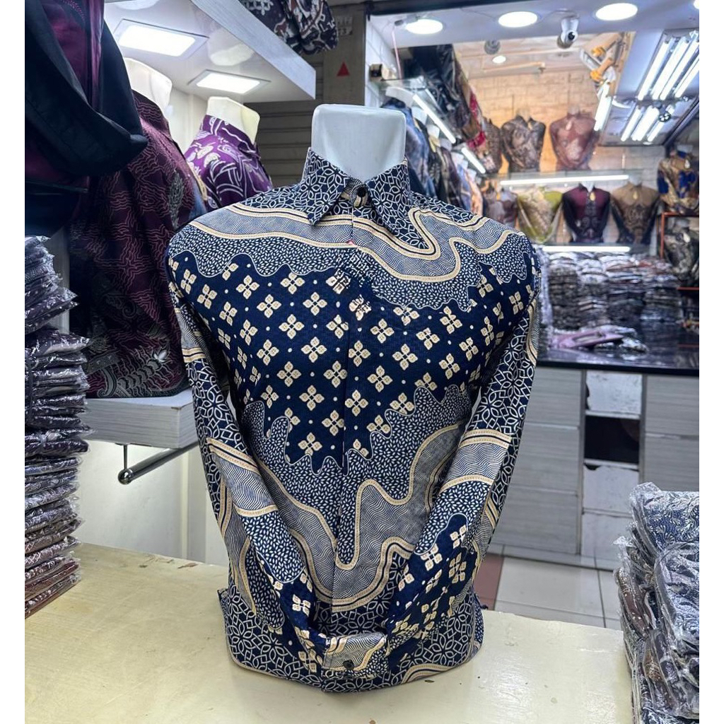 kemeja Batik Pria Lengan Panjang Bahan Doby Premium Motif Terbaru Doby Super