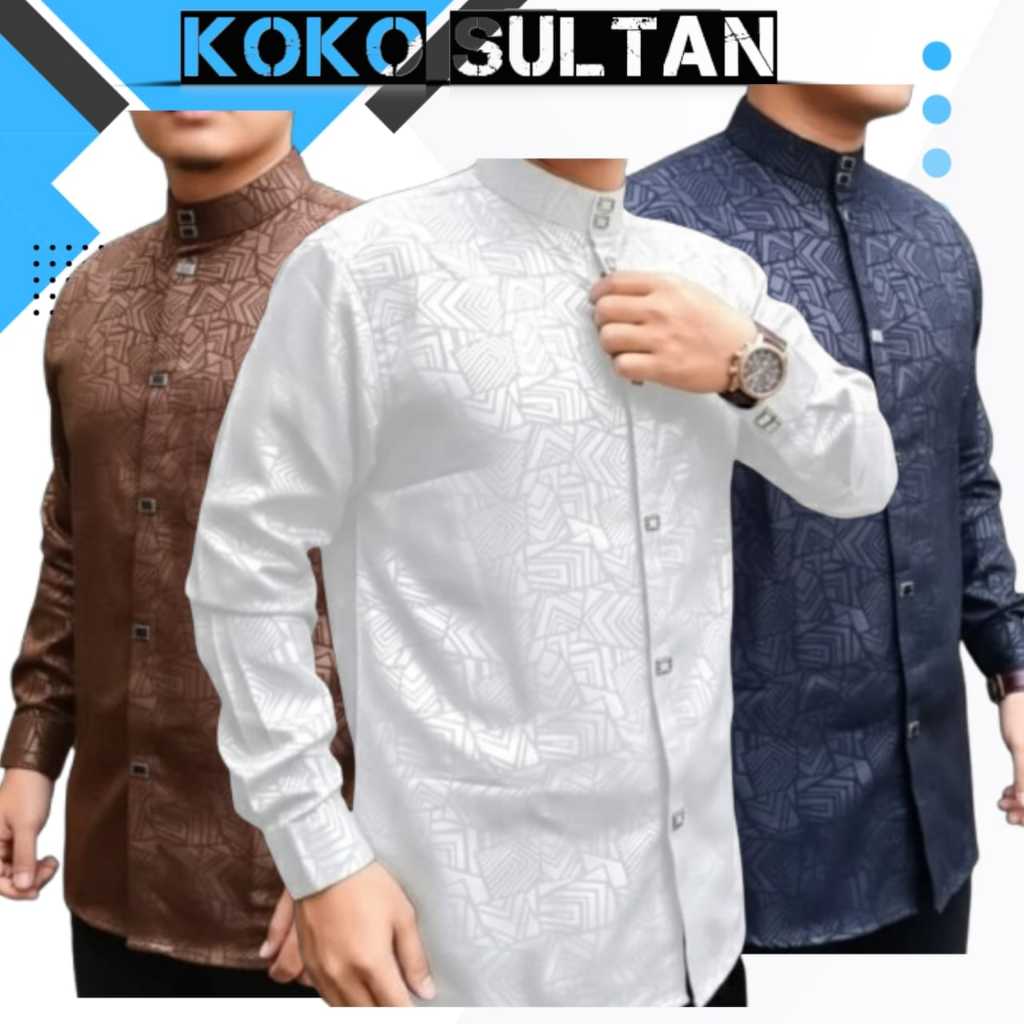 Kemeja Koko Sultan Embos Wolflis Formal Pria Dewasa/KOKO SULTAN EMBOS