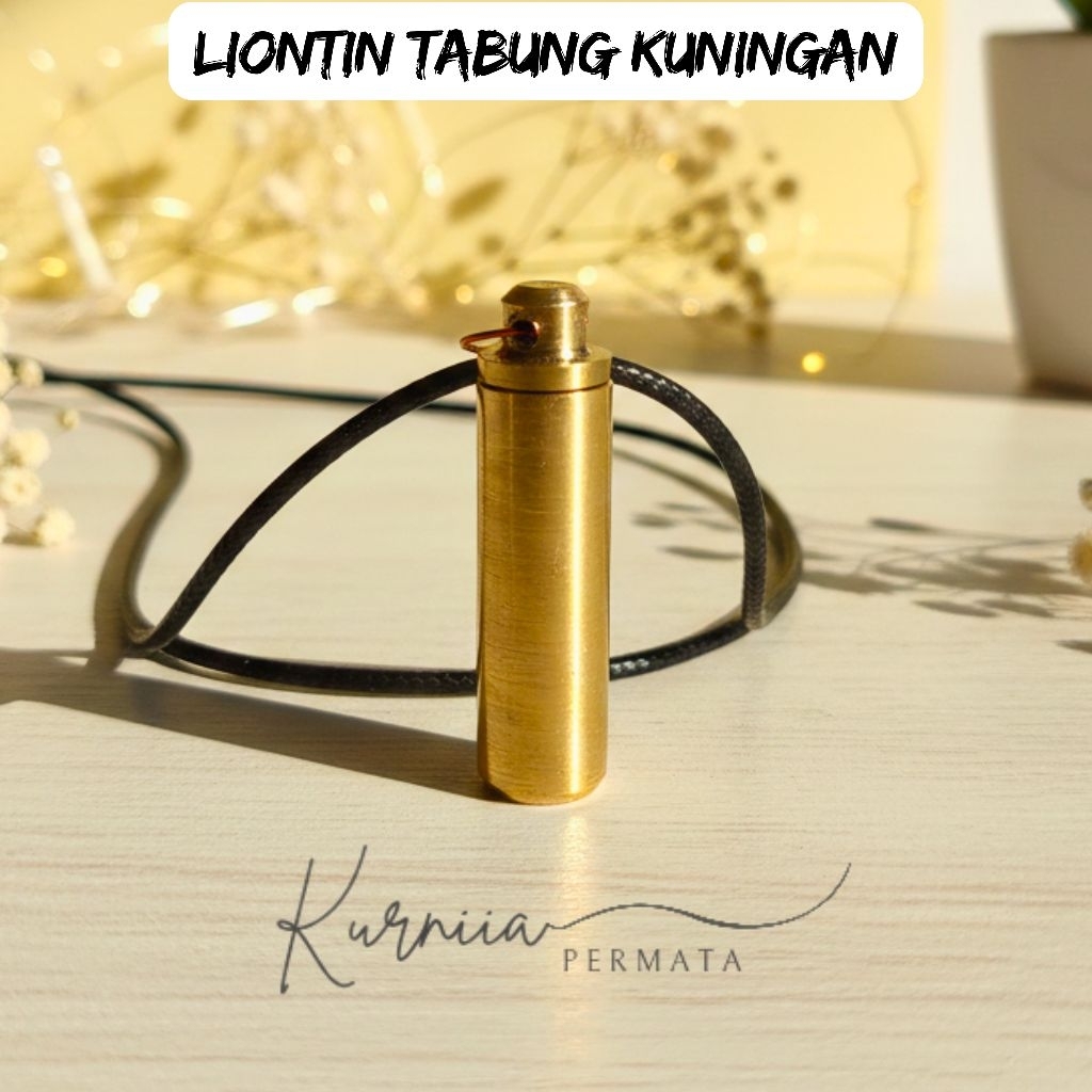 Liontin Tabung Kuningan Anti Karat Bisa Dibuka Tutupnya Untuk Simpan Batu Kecil Free Tali Kalung Ele