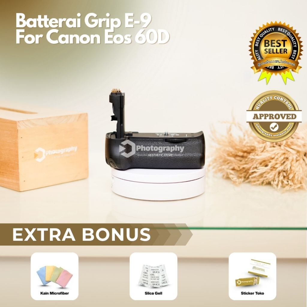 BG E-9 BATRE GRIP UNTUK CANON 60D ORIGINAL - BATERAI GRIP CANON EOS 60D - BATTERY GRIP FOR CANON EOS