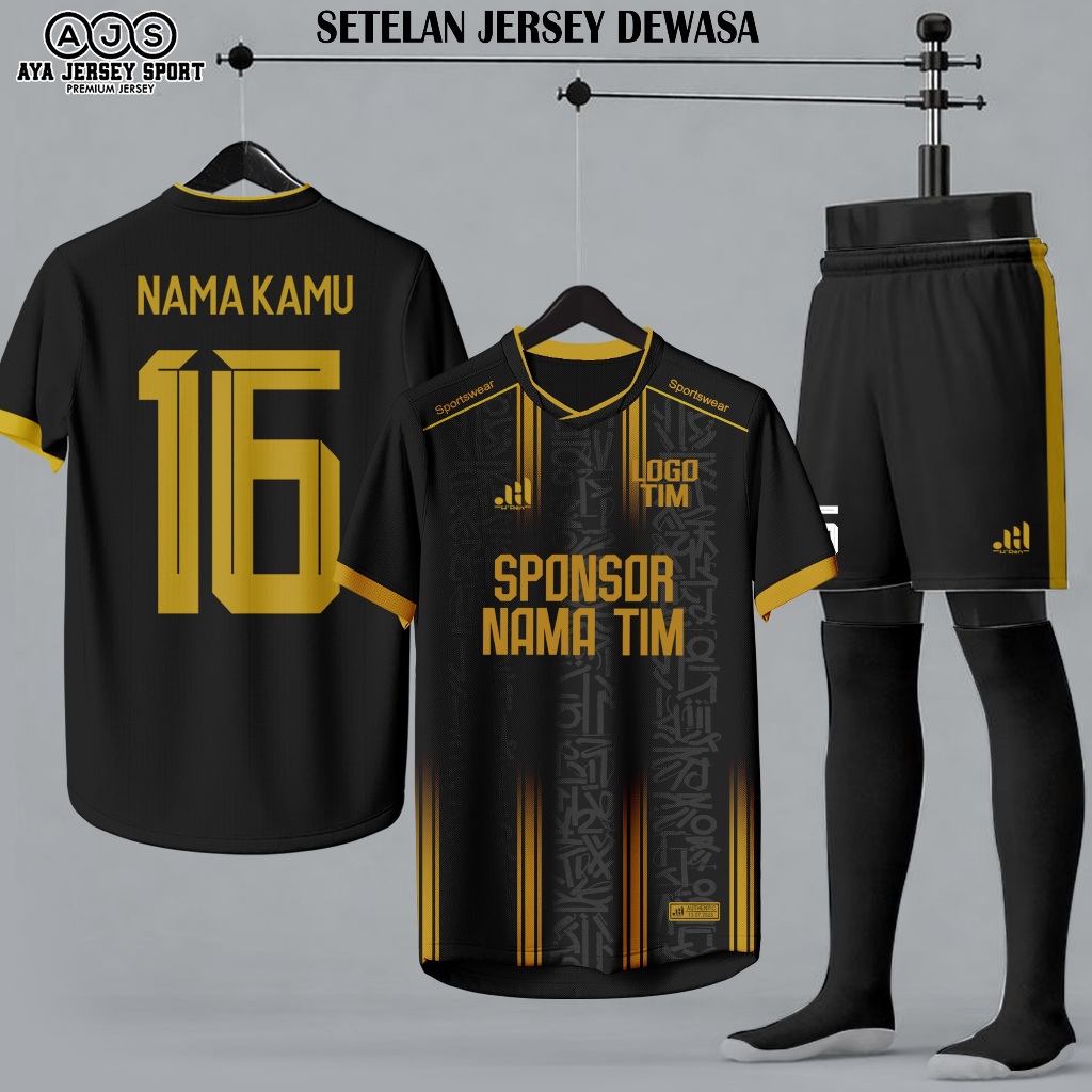 Jersey Setelan baju Bola Futsal pria wanita Dewasa Custom Nama Nomor logo sponsor voly printing