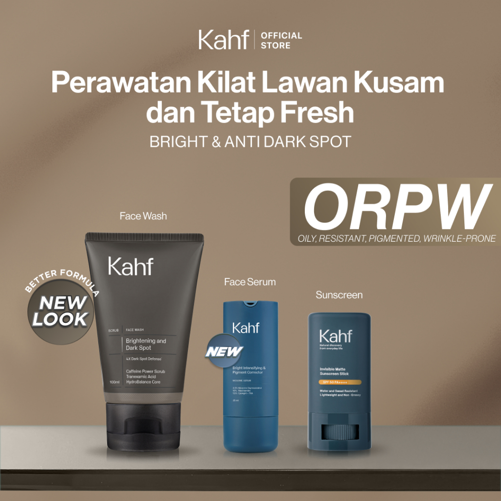 KAHF BUNDLE 3IN1 PAKET PERAWATAN WAJAH] Paket Perawatan Kilat Lawan Kusam & Tetap Fresh (Face Wash, 