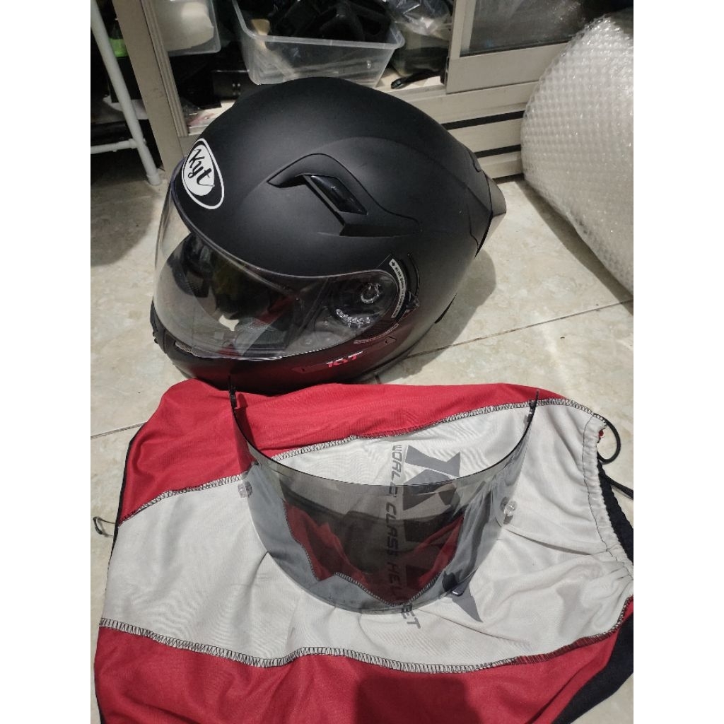 kyt k2r black doff like new paket ganteng