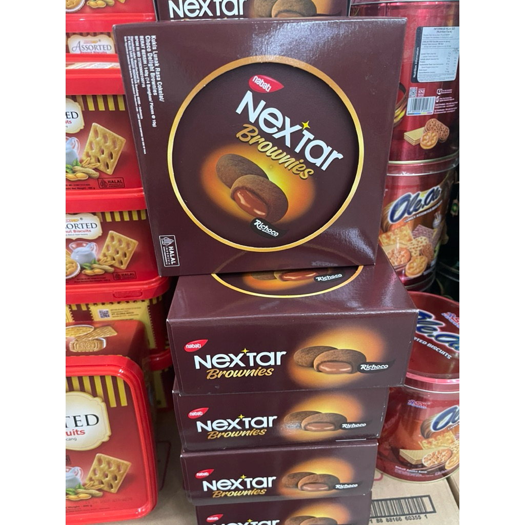 1 Dus 12pcs Nextar Brownies Kaleng Jar Bulat 140gr Kemasan Baru/Nextar coklat140gr