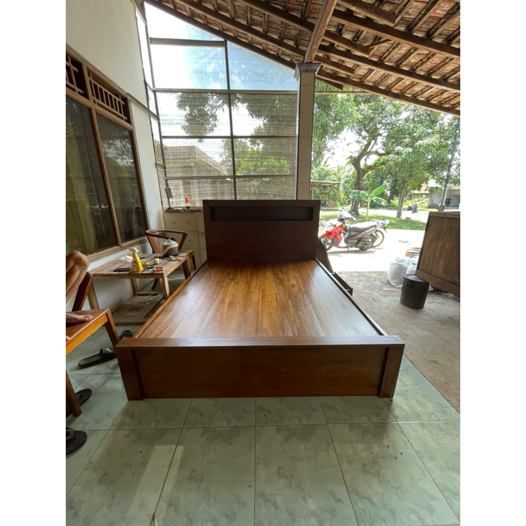 Dipan kasur 160x200 full kayu jati | Dipan kayu | Dipan minimalis | Dipan laci | Dipan tempat tidur 