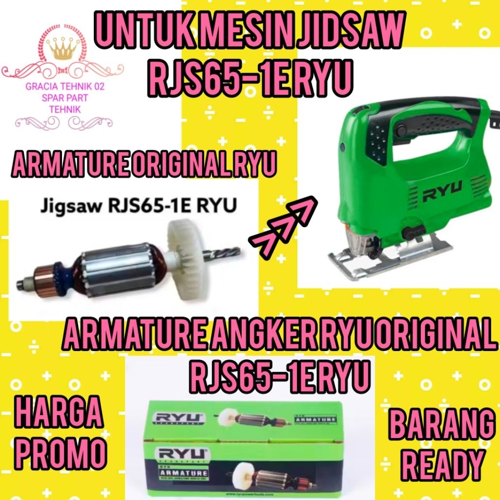 ARMATURE ANGKER RJS 65-1E ORIGINAL RYU UNTUK MESIN JIGSAW  RYU TIPE RJS65-1E ORIGINAL RYU ARMATURE R