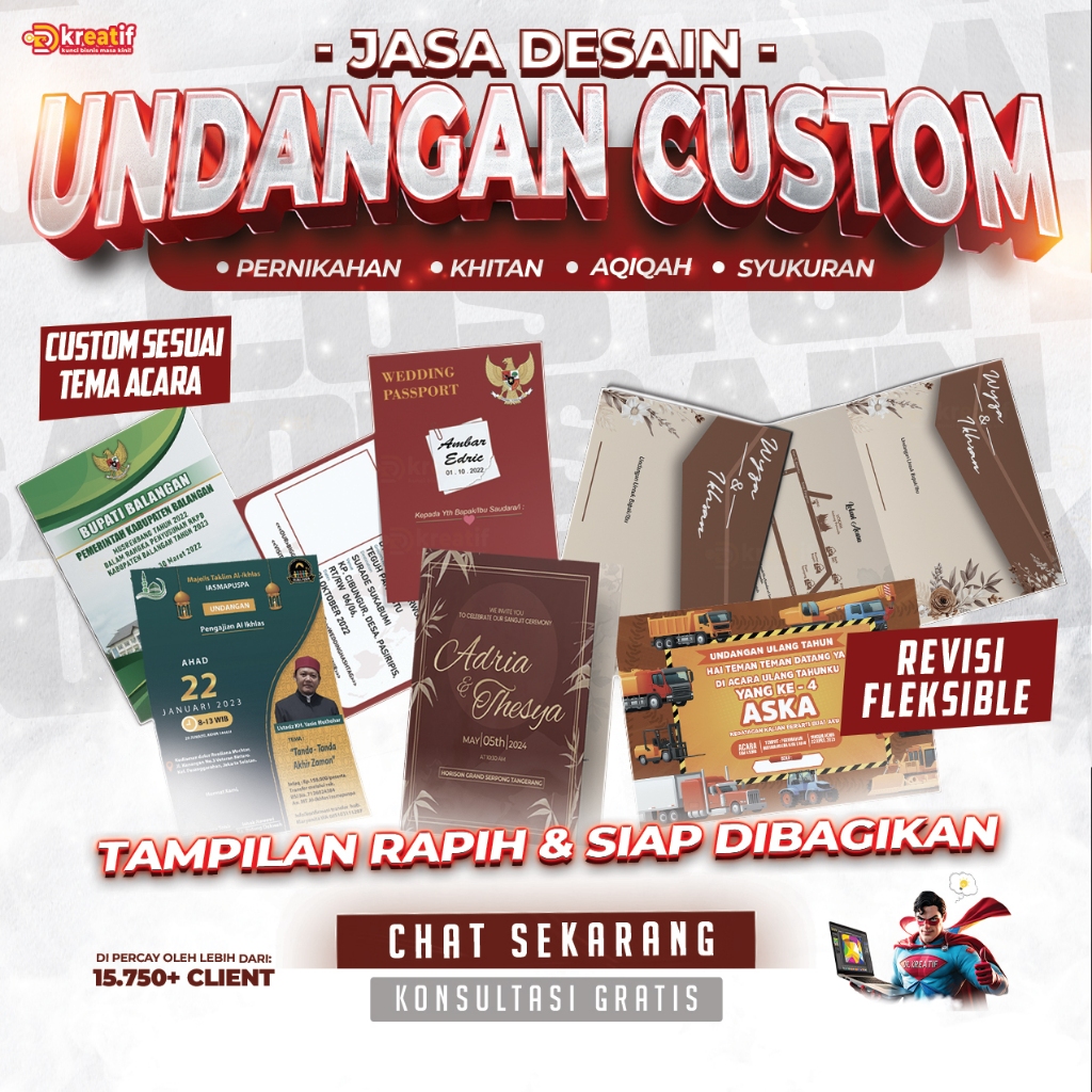 Jasa Desain Undangan Digital & Cetak Custom | Pernikahan, Khitan, Aqiqah – DR Kreatif