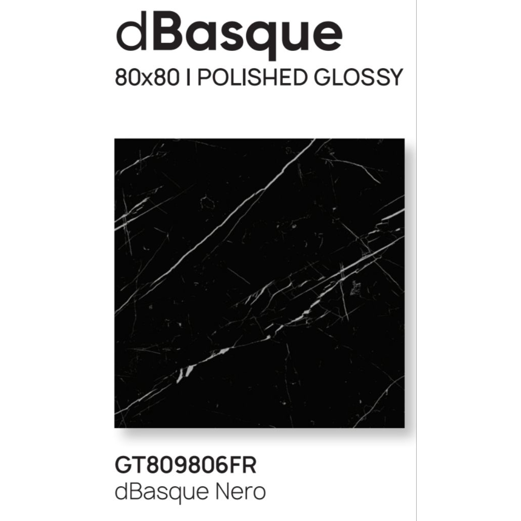 Roman Granit Glossy dBasque Nero Ukuran 80x80
