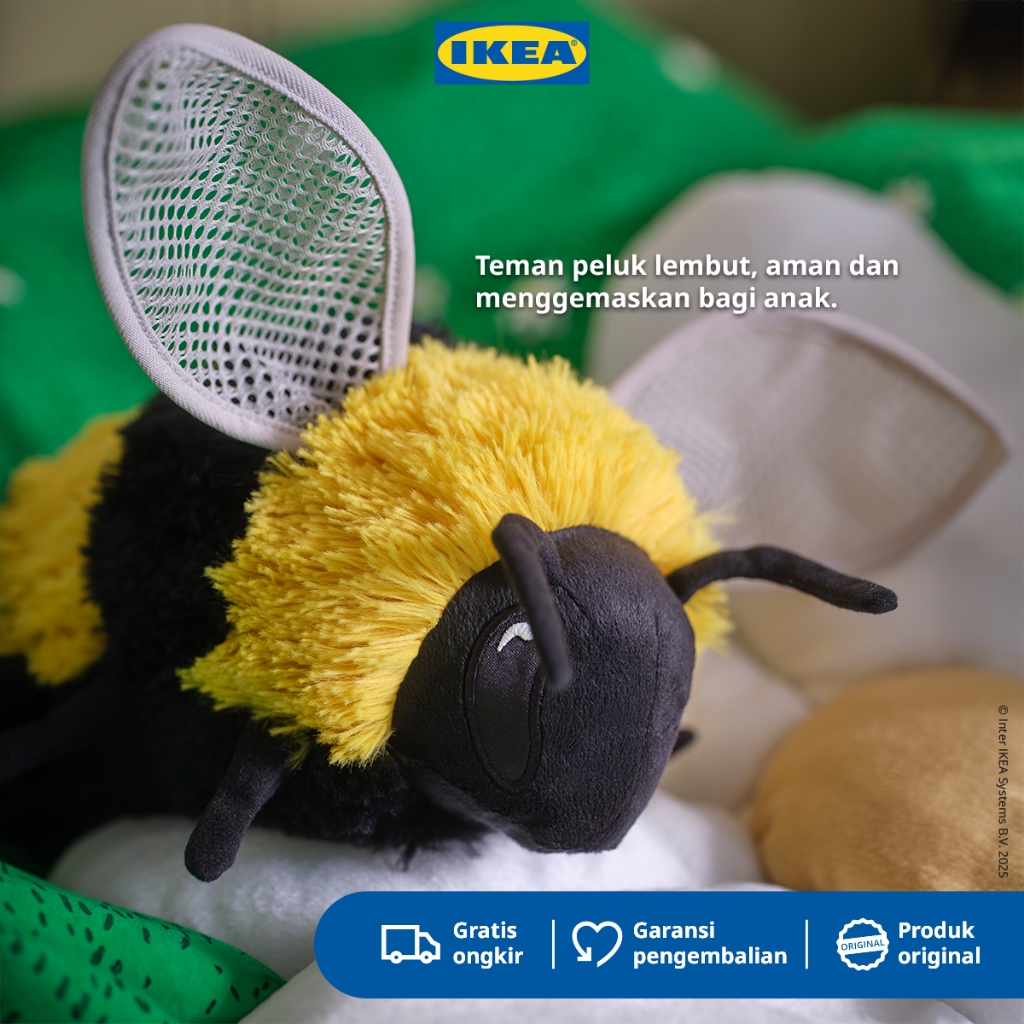 IKEA SKOGSDUVA Boneka Lebah Hitam Kuning 21cm