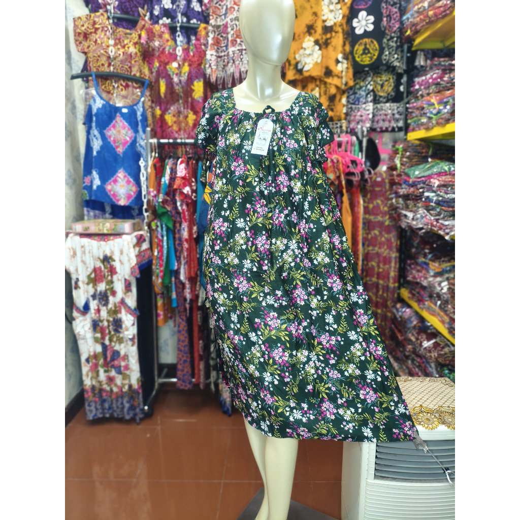 Daster Marissa Lengan Susun Leher Sikak Karet LD 110 cm | Adem Nyaman