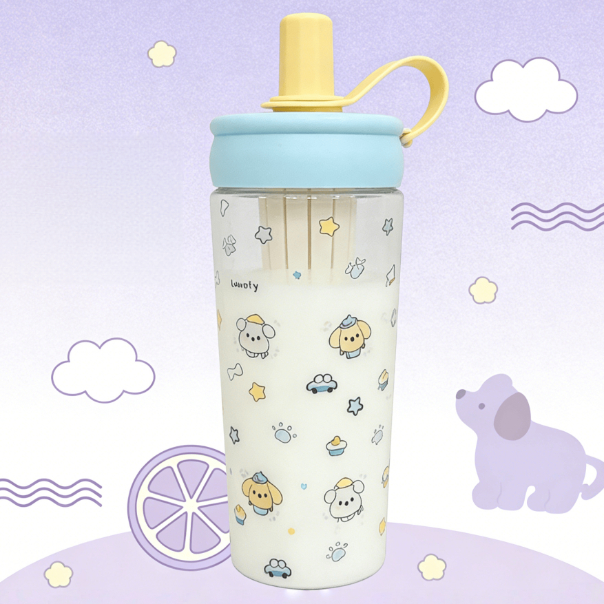 botol minum plastik/botol minum/botol minum plastik unik lucu /800ml/aesthetic/Ada Sedotannya & Hand