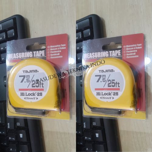 TAJIMA METERAN 7.5 METER MEASURING TYPE FT 25 / METERAN ROLL 7.5M 25FT KUNING TAJIMA
