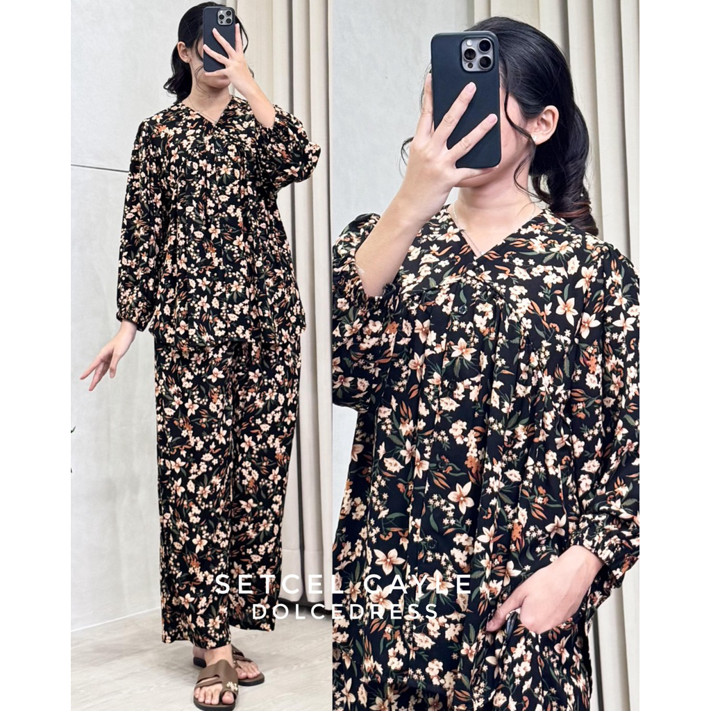 Daster Arab Dolce SET CAYLE Baju Setelan Daster Setelan Rayon