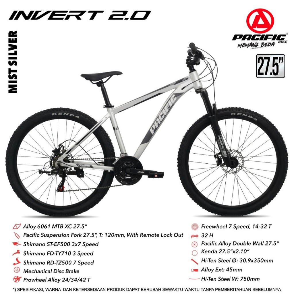 sepeda 27.5 mtb pacific invert 2.0