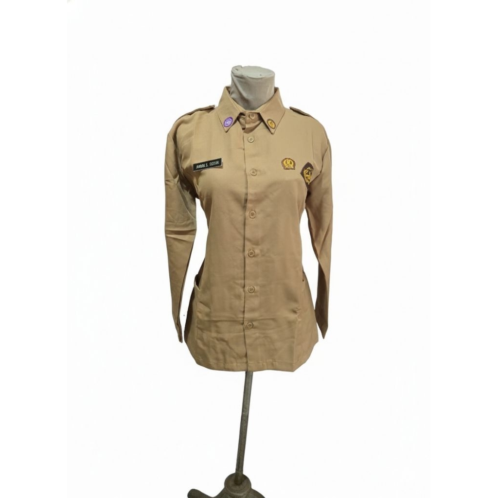 BAJU ATASAN PRAMUKA GURU PEMBINA / SMP/SMA BAHAN RAPILO ASLI