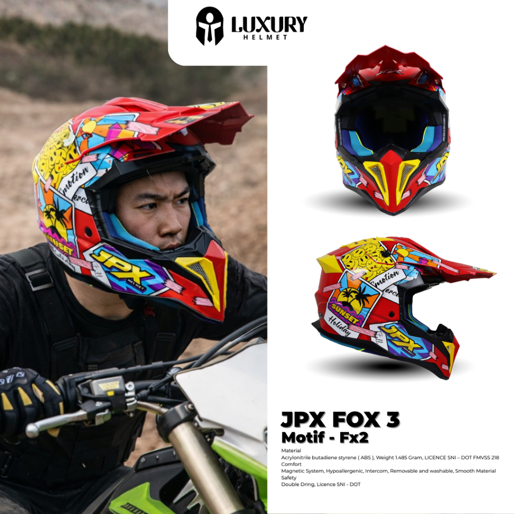 Helm Cross JPX FOX3 Motif FX2 Fullface