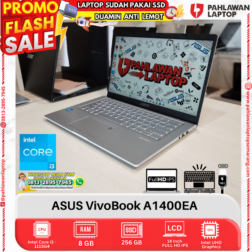 LAPTOP ASUS VivoBook A1400EA Core i3 GEN 11 RAM 8GB SSD 256GB