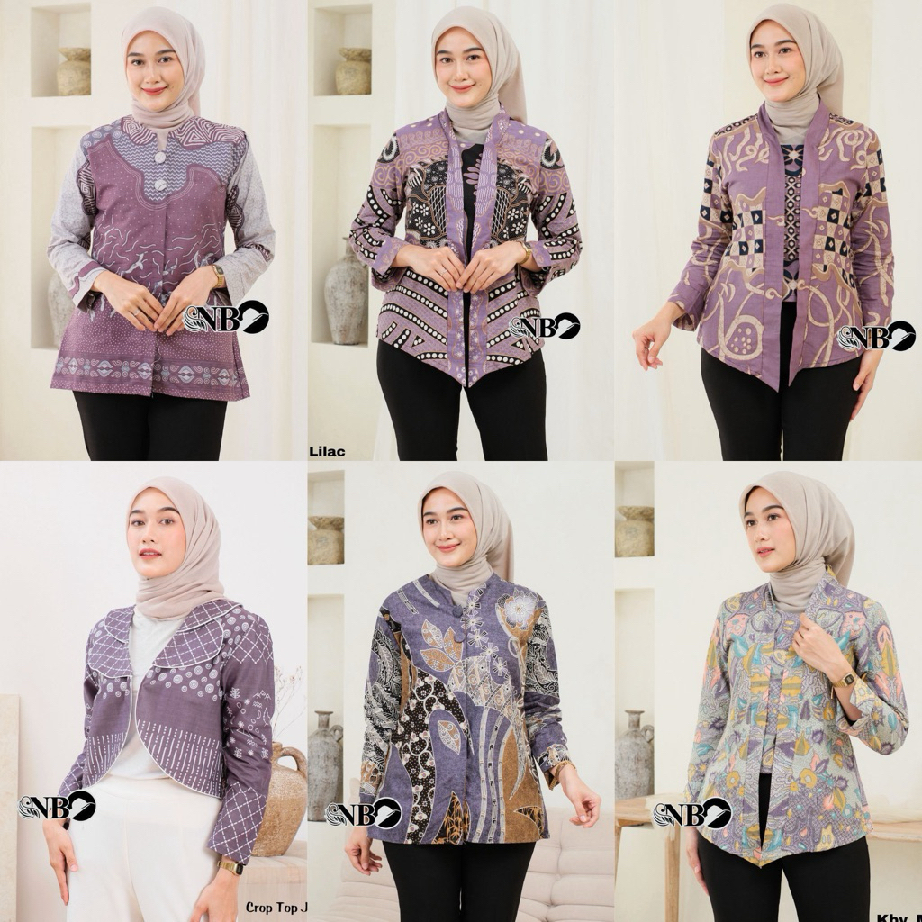 BAJU BATIK WANITA MODERN WARNA MAUVE/PURPLE/LILAC/UNGU ATASAN BATIK WANITA KERJA KANTOR SERAGAMAN