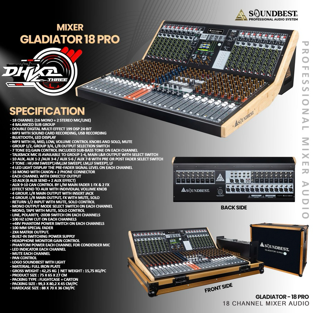MIXER SOUNDBEST GLADIATOR 18 PRO ORIGINAL / Mixer Soundbest Gladiator 18 channel original / Mixer so
