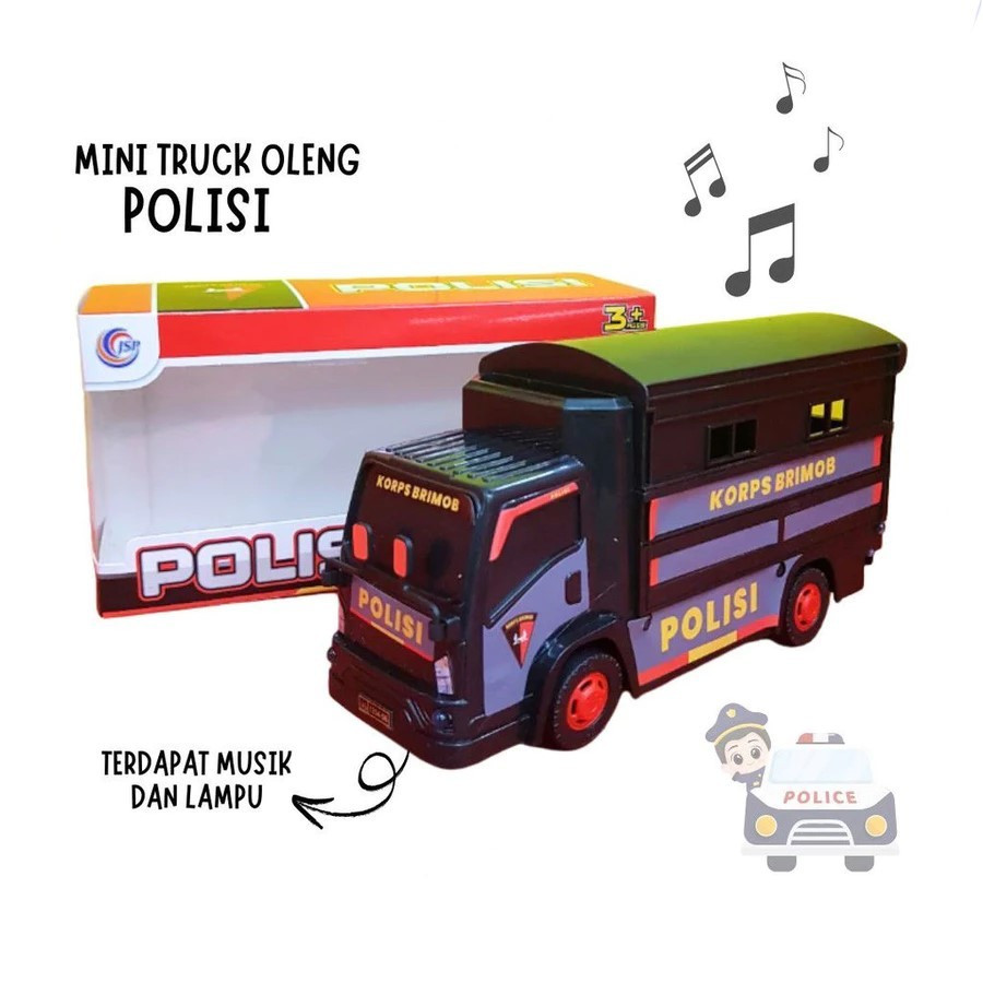 Mainan Anak Truk Polisi Brimob Oleng Dengan Lampu Dan Suara/Truk Polisi Goyang