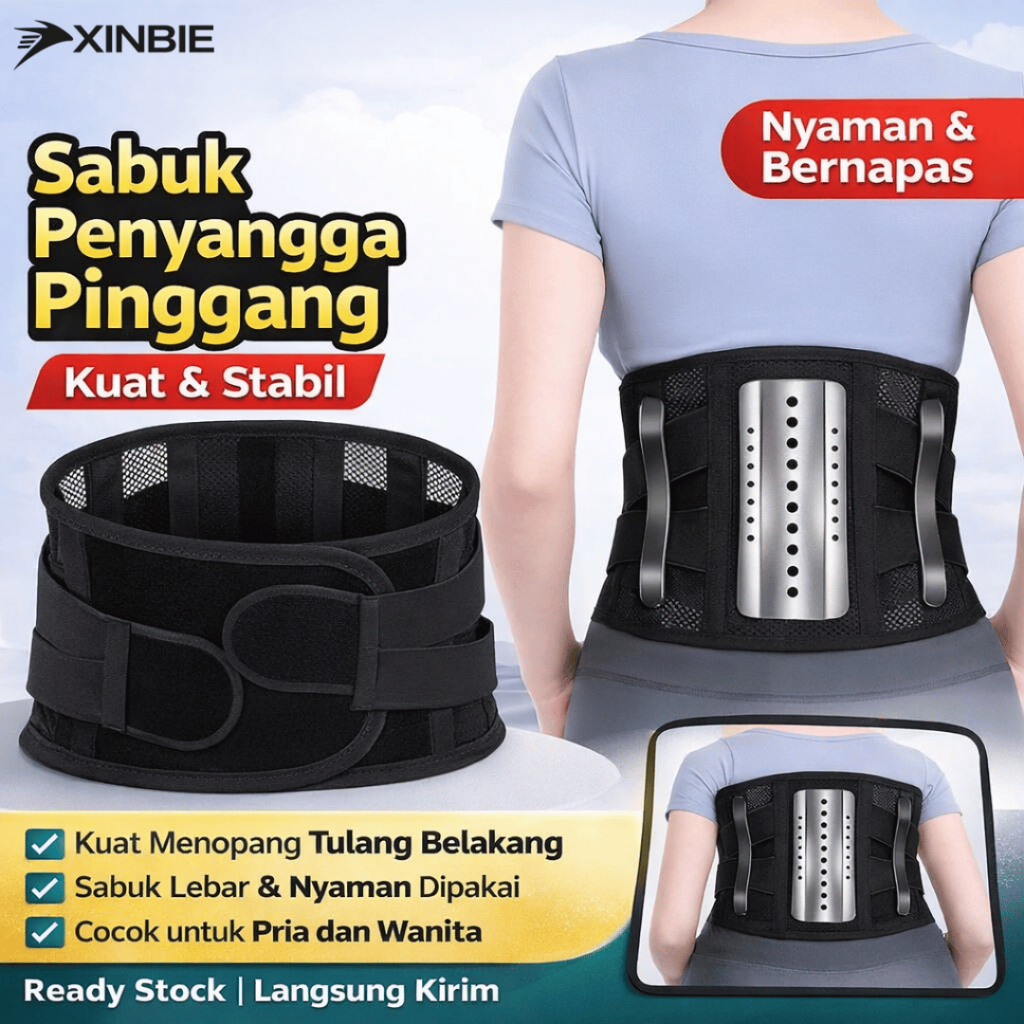 Lumbar Support Korset Lumbal Pemanas Alami Sabuk Dukungan Pinggang Untuk Aktivitas Harian Unisex
