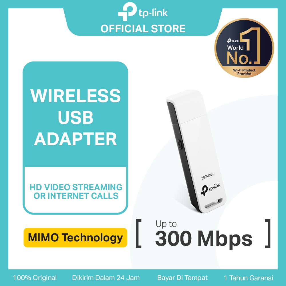 TP-Link TL-WN821N | 300Mbps WiFi Adapter | USB Adapter | Wireless | WiFi Dongle | WPS | Desktop MAC