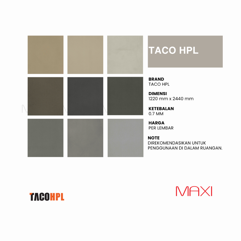 TACO No. TH-1235FA - TH-1252FA - Series Essential HPL FA - Textil/Fabric