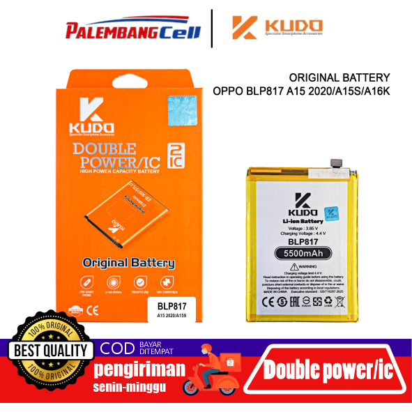 Baterai KUDO BLP817 for Oppo A15 / A15s / A12 | Original | Double Power + Double IC