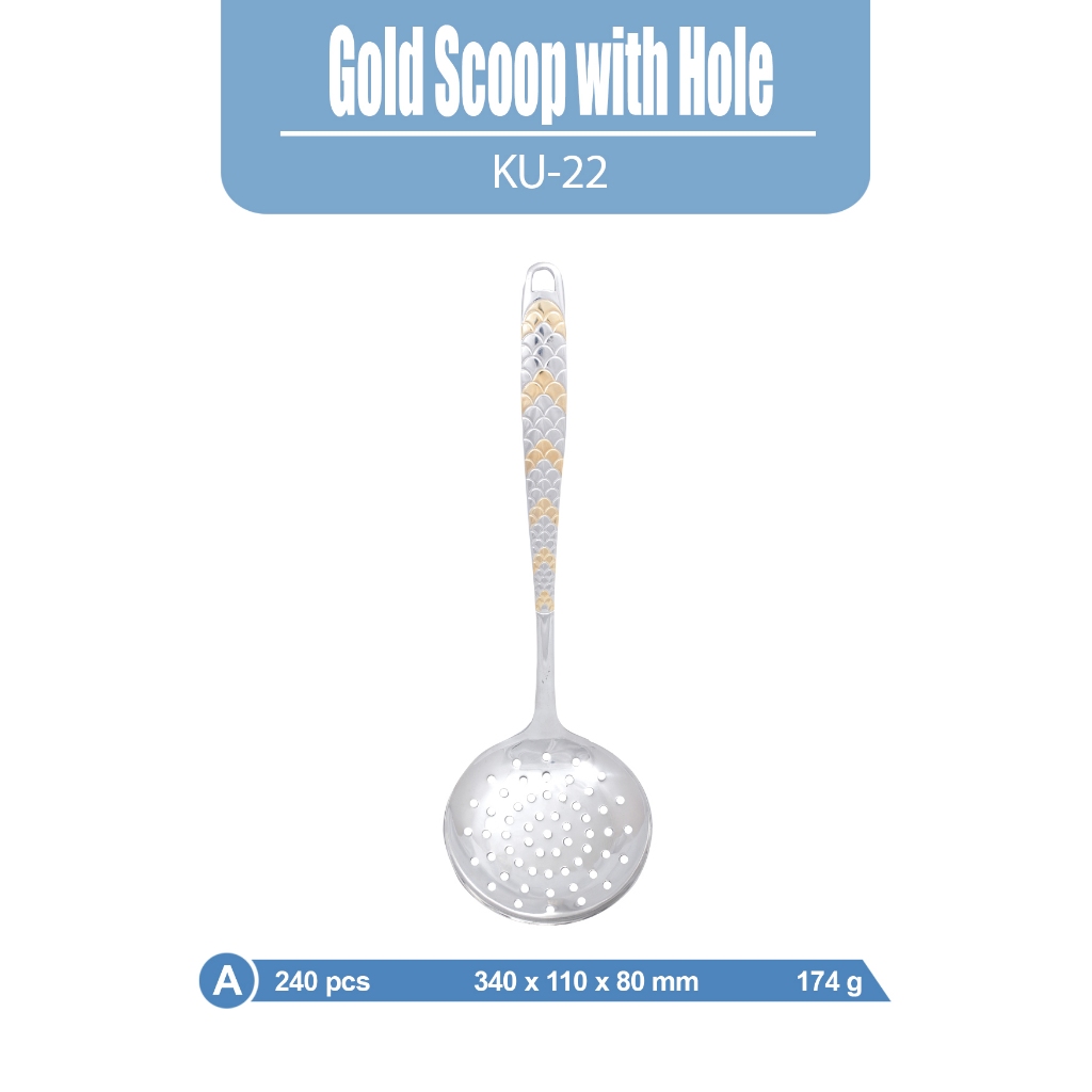 PROMO - Irus Sayur Berlubang Sendok Kuah Peniris Sayur Soup Ladle Stainless Tebal