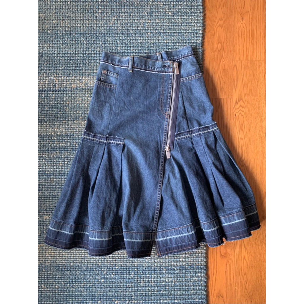 Private Eyes - Sacai Blue Knee Length Skirt