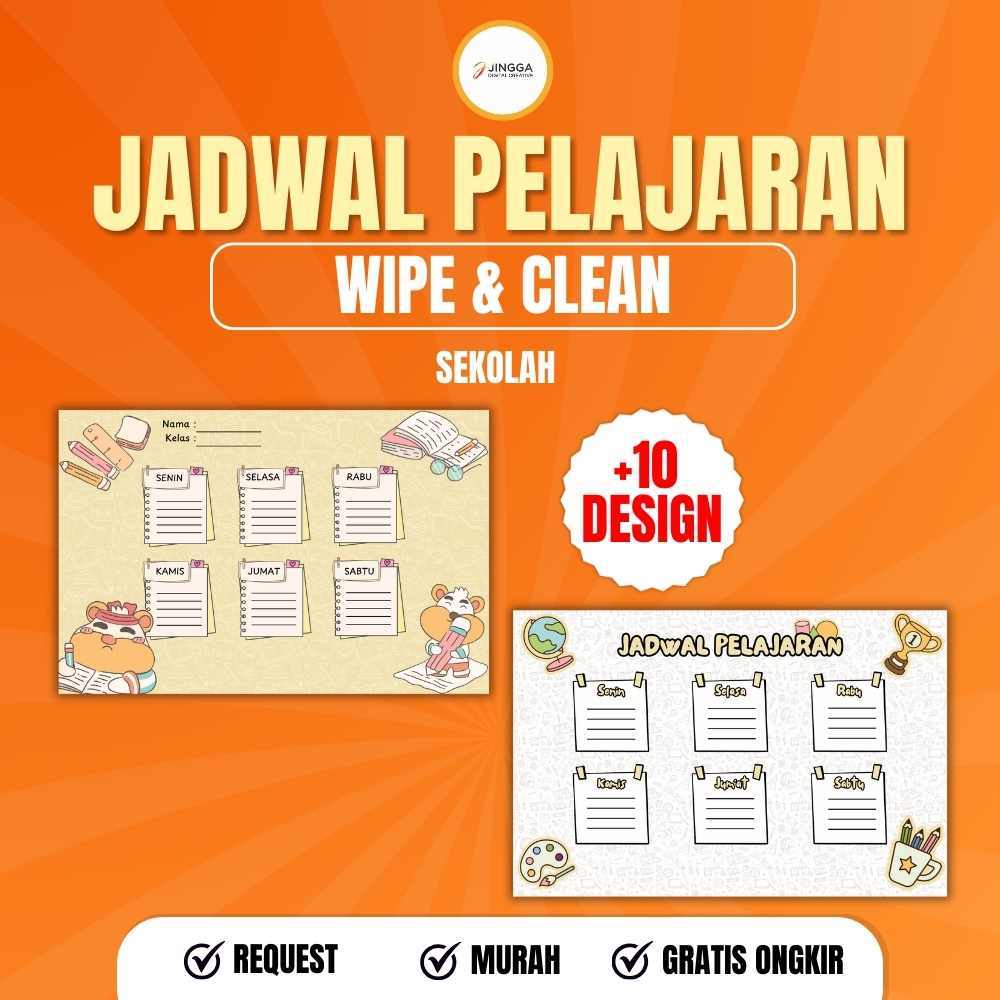 [WIPE AND CLEAN] | Jadwal Pelajaran | Jadwal Pelajaran Aesthetic | Jadwal Pelajaran bisa tulis dan h