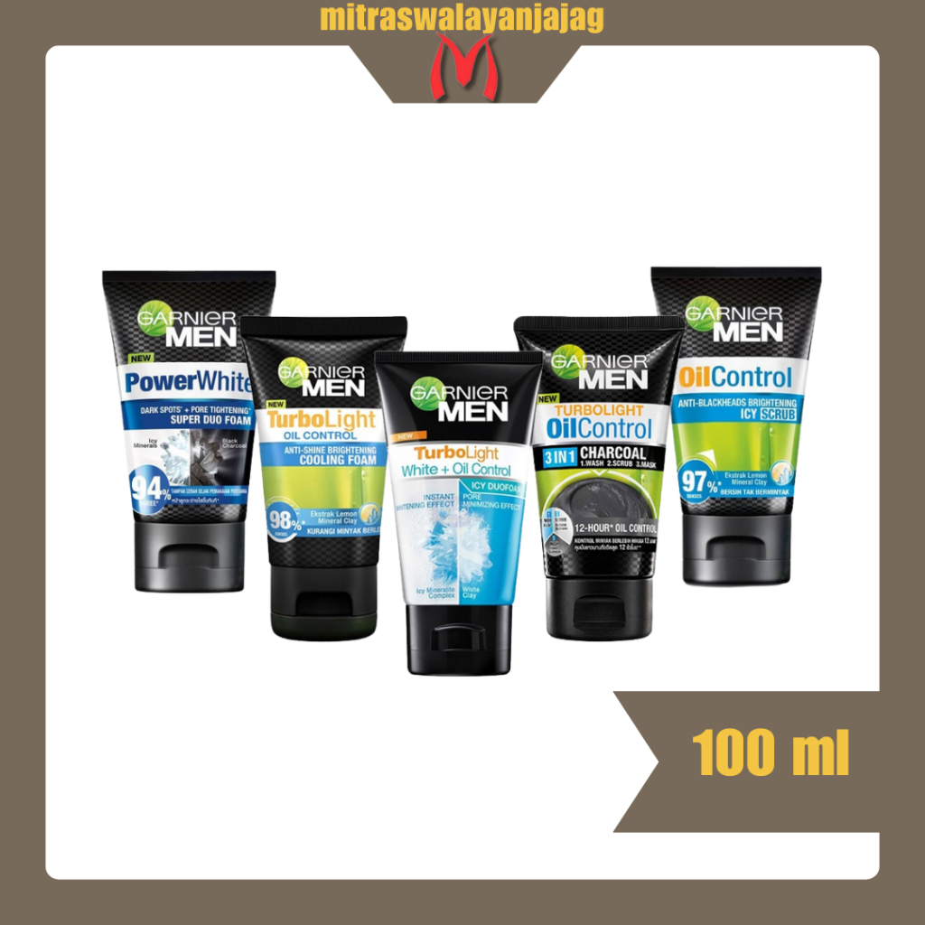 Garnier Men Facial Foam 100ml – Sabun Cuci Muka Pria