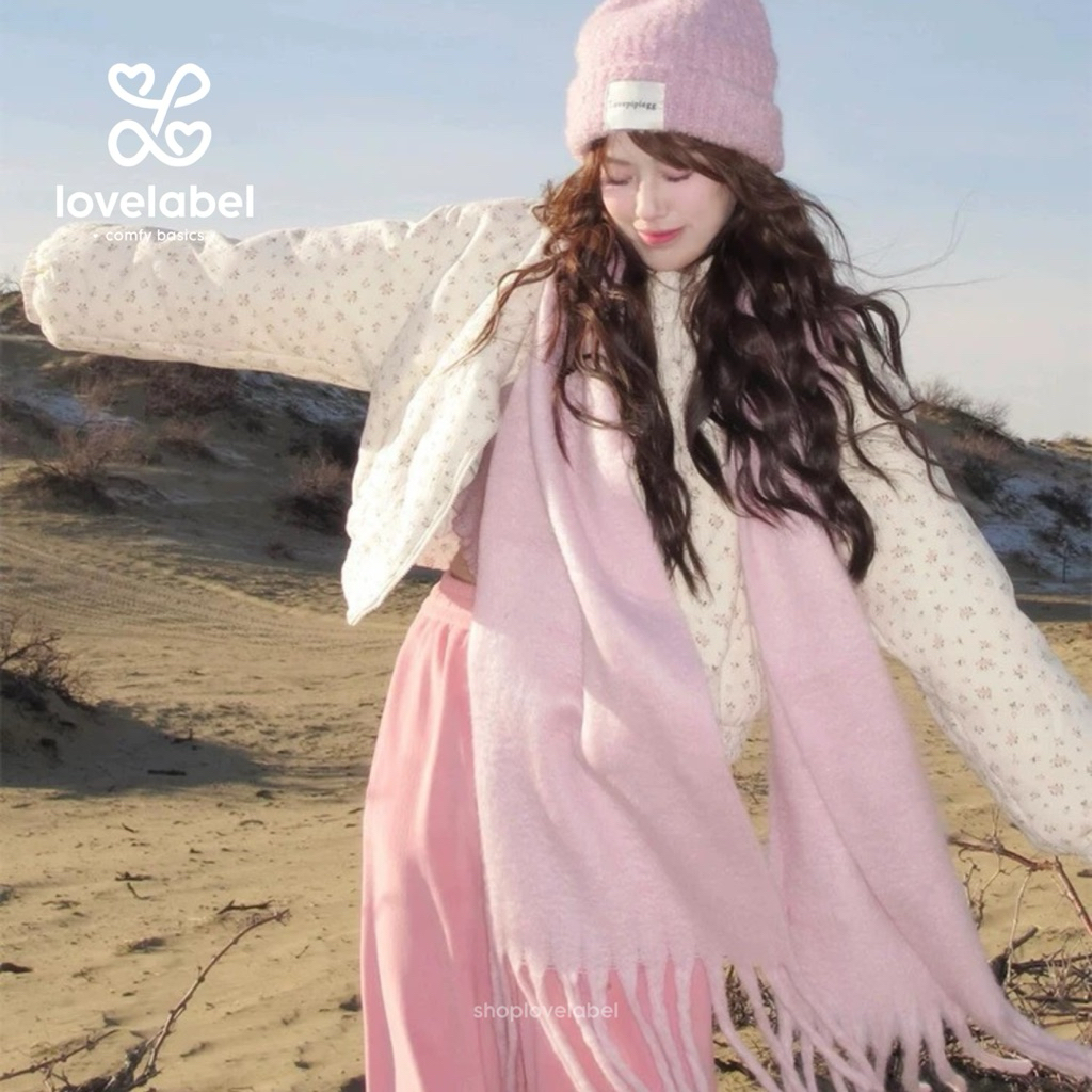 HEMAT SHOPLOVELABEL LOLLY SHAWL SCARF - SYAL SELENDANG WANITA PANJANG FUZZY ACRYLIC TEBAL AUTUMN