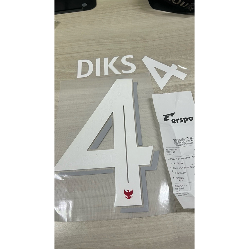 Nameset Timnas Indonesia 2025 Original Erspo (Diks)