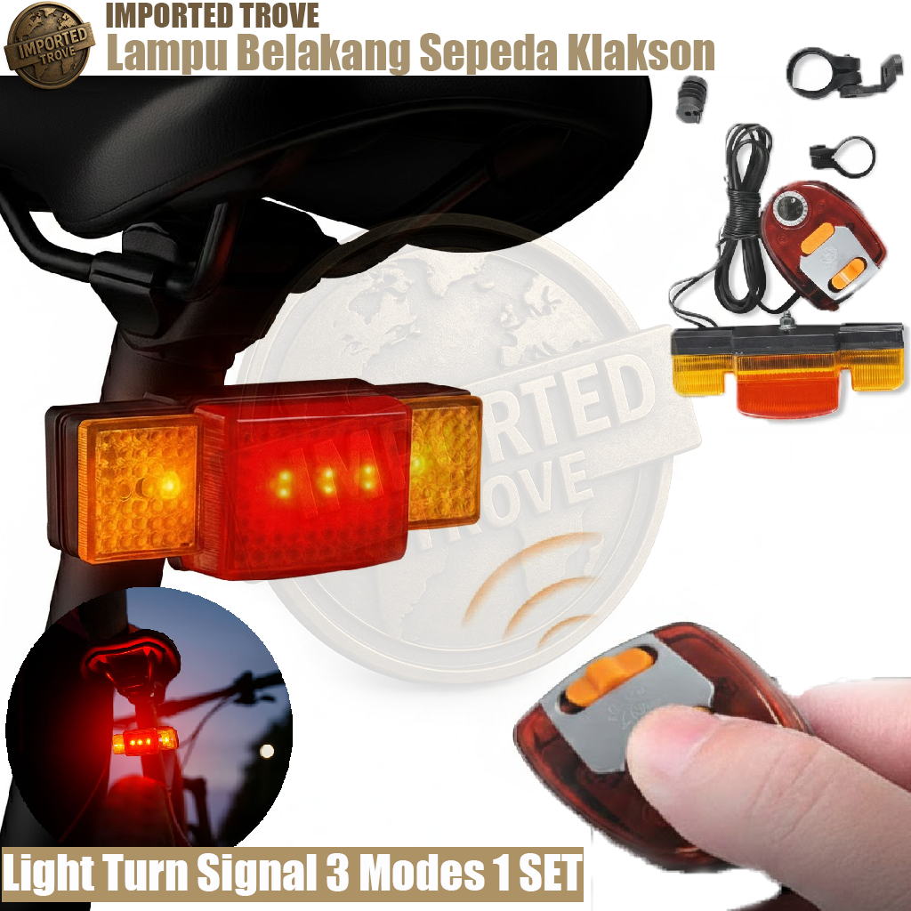 Lampu belakang sepeda remote, lampu sein sepeda wireless, turn signal bike light, aksesoris keamanan