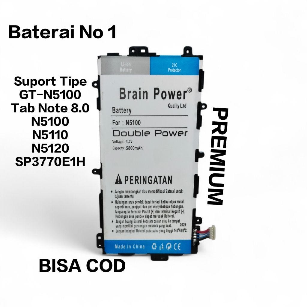 Baterai Suport Tipe SM Tab Note 8.0 GT-N5100 - GT-N5120 - GT-N5110 - SP3770E1H Double Power