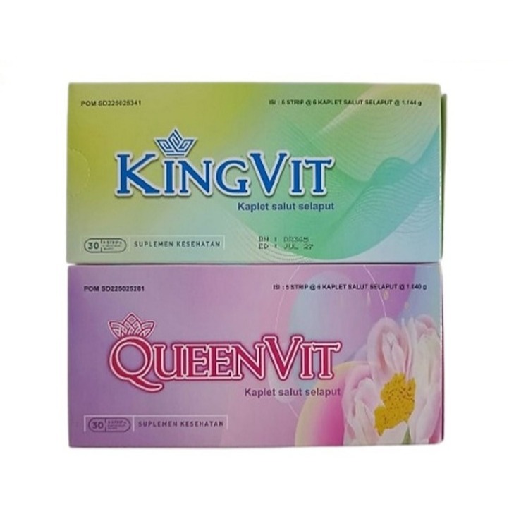 KINGVIT DAN QUEENVIT 1 BOX ISI 5  STRIP 6 TABLET(30 TABLET)