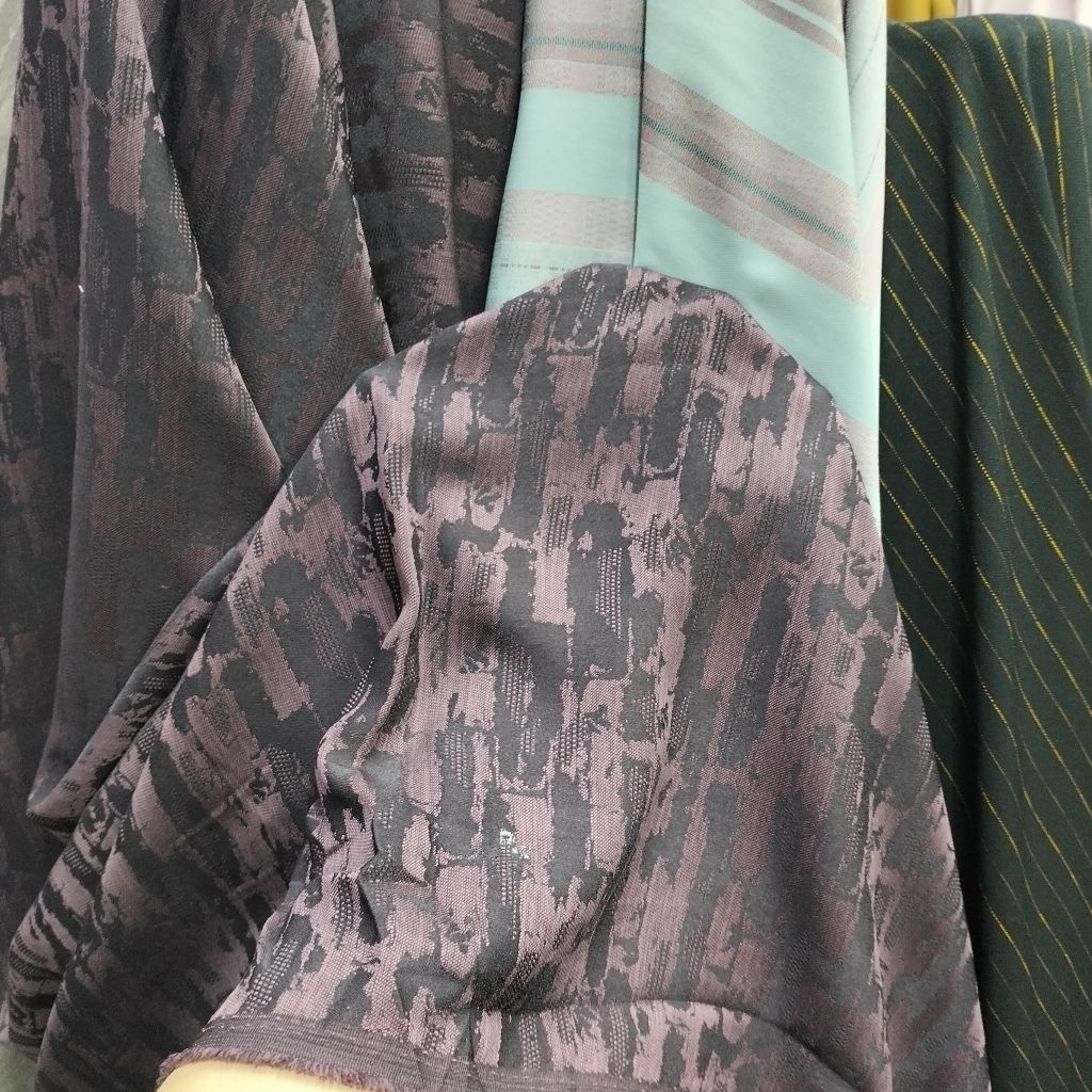 kain jet black Jacquard metalik import/kain abaya  mewah