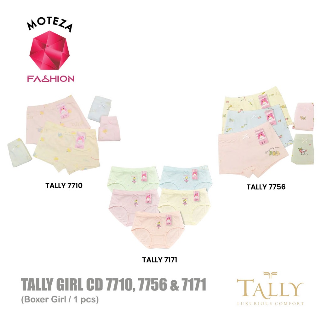 Tally 7710 ; 7756 ; 7171 CD Celana Dalam Anak Perempuan | Short Pants | Boxer Anak Cewek Girl | Size