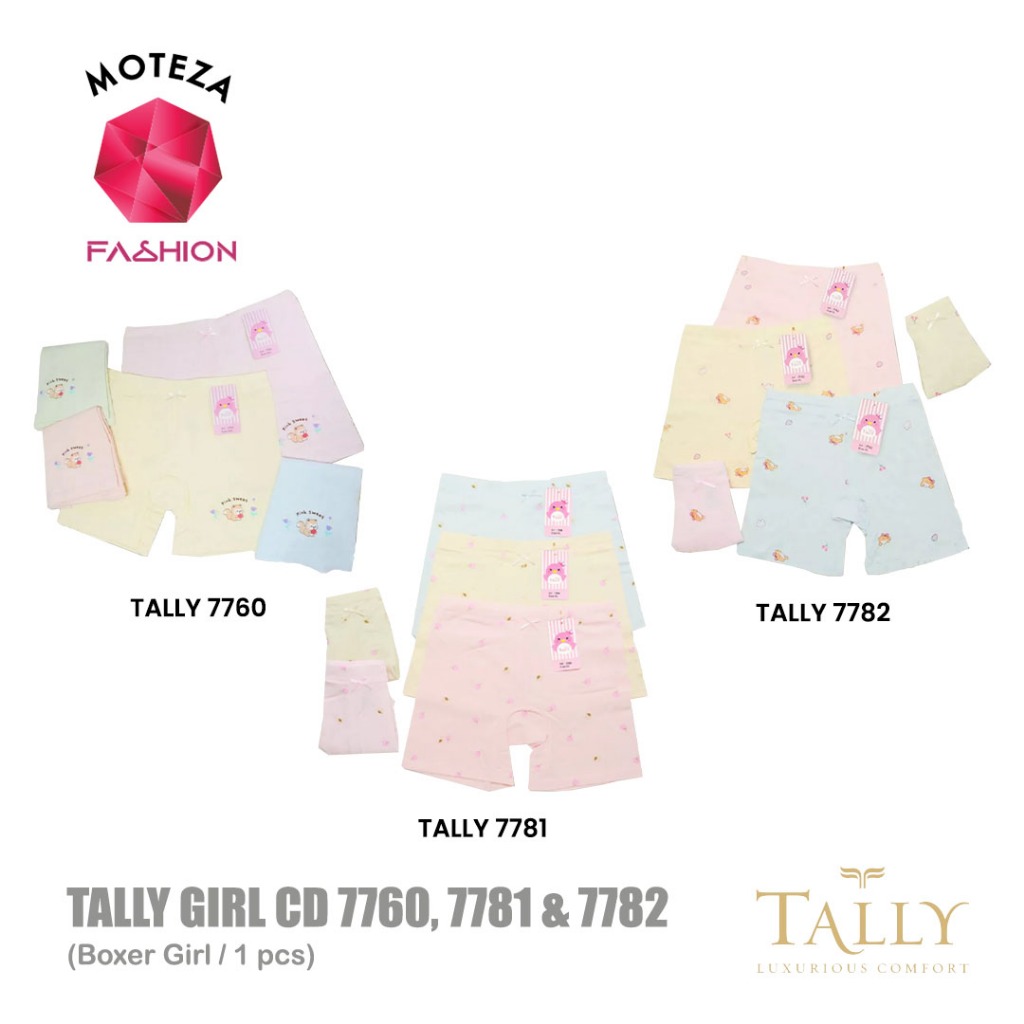 Tally 7760 ; 7782 ; 7781 CD Celana Dalam Anak Perempuan | Short Pants | Boxer Anak Cewek Girl | Size