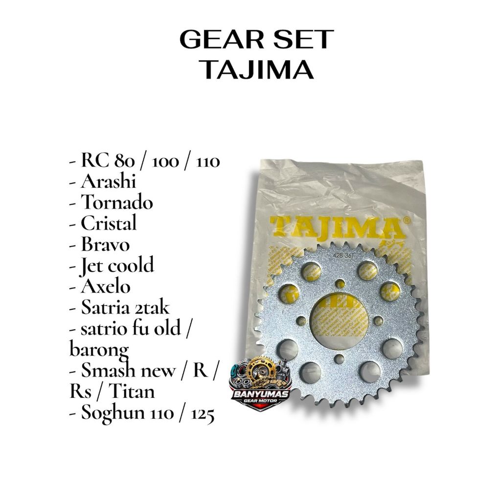 Gear gir belakang Satria Fu lama smash Shogun Satria 2tak rc Tornado type sss 428  28 30 33 33 35 36