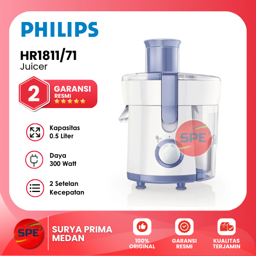 JUICER PHILIPS KAPASITAS 0,5 LITER HR1811/71 GARANSI RESMI (MEDAN)