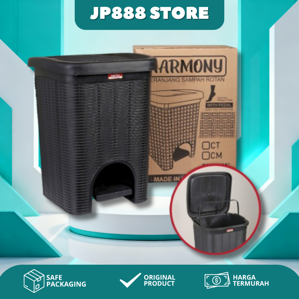 KERANJANG SAMPAH ROTAN HARMONY / TONG SAMPAH PLASTIK / TEMPAT SAMPAH PLASTIK / EMBER TONG SAMPAH