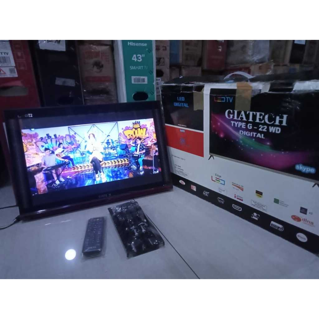 TV LED Giatech 24 inci HD Digital TV Kondisi bekas pemakaian masih segel siap pakai