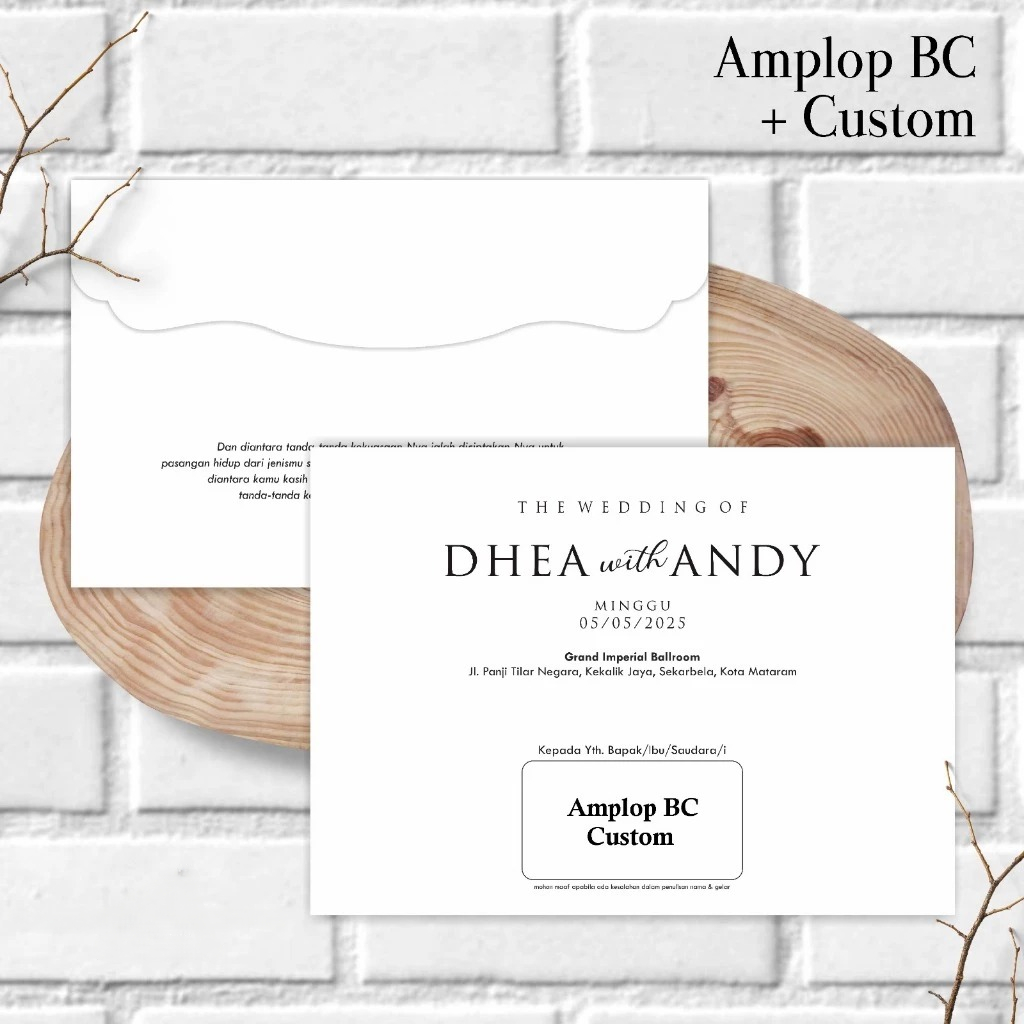 CETAK AMPLOP UNDANGAN PERNIKAHAN CUSTOM - AMPLOP KRAFT & BC TANPA UNDANGAN