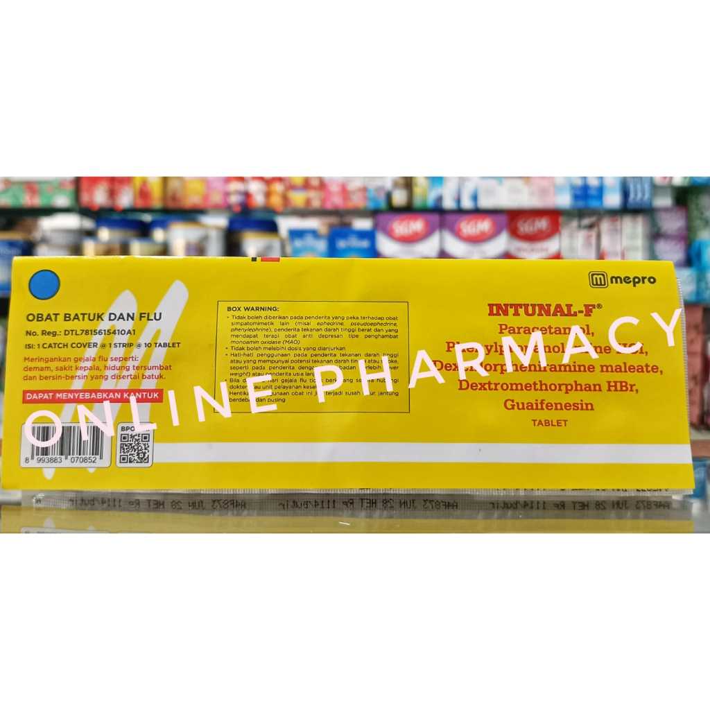 INTUNAL Forte Kuning Strip 10 Tablet - Obat Demam Batuk Pilek Flu Tablet